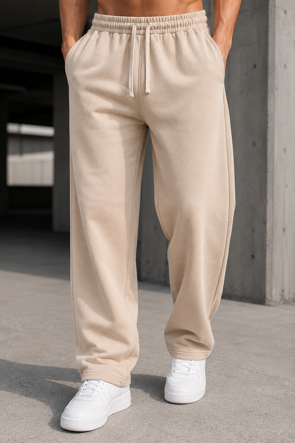 Premium Baggy Fit Trouser-Beige
