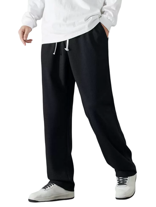 Black Relaxed Fit Straight-Leg Trouser