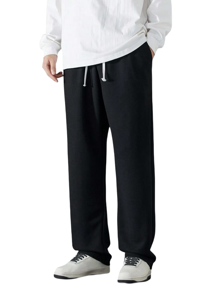 Black Relaxed Fit Straight-Leg Trouser