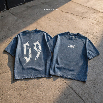 09 Oversized Acid Wash T-Shirt-Denim Blue