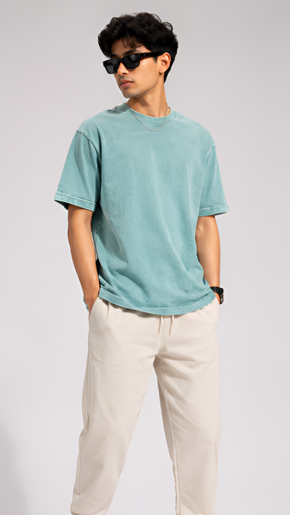 Acid Wash Oversized T-Shirt Mint Green