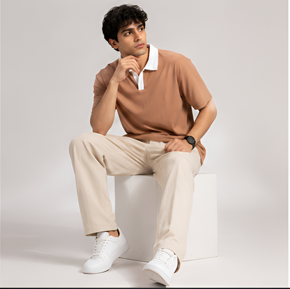 Johnny Collar Oversize Polo Brown