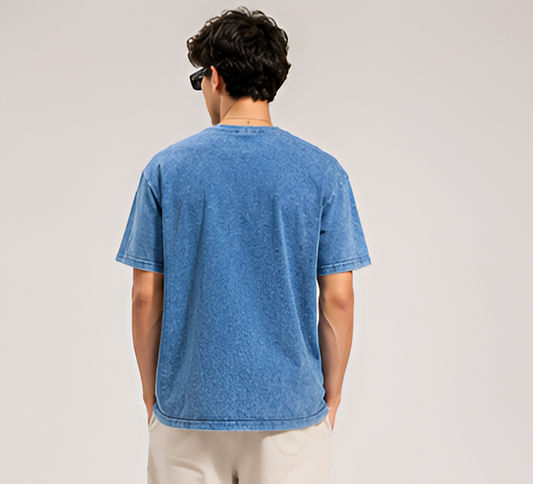 Acid Wash Oversized T-Shirt Denim Blue