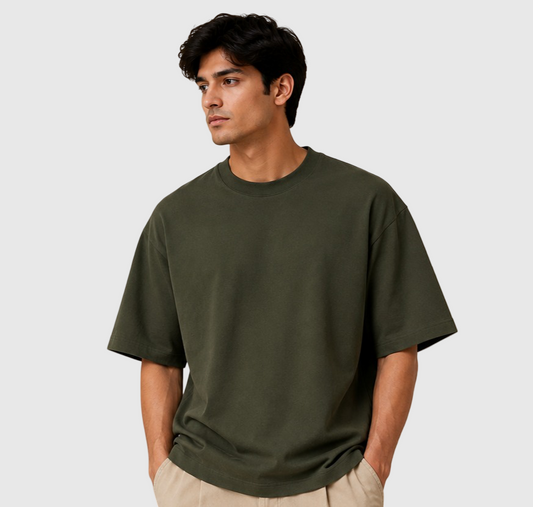 Oversized Basic T-Shirt Green