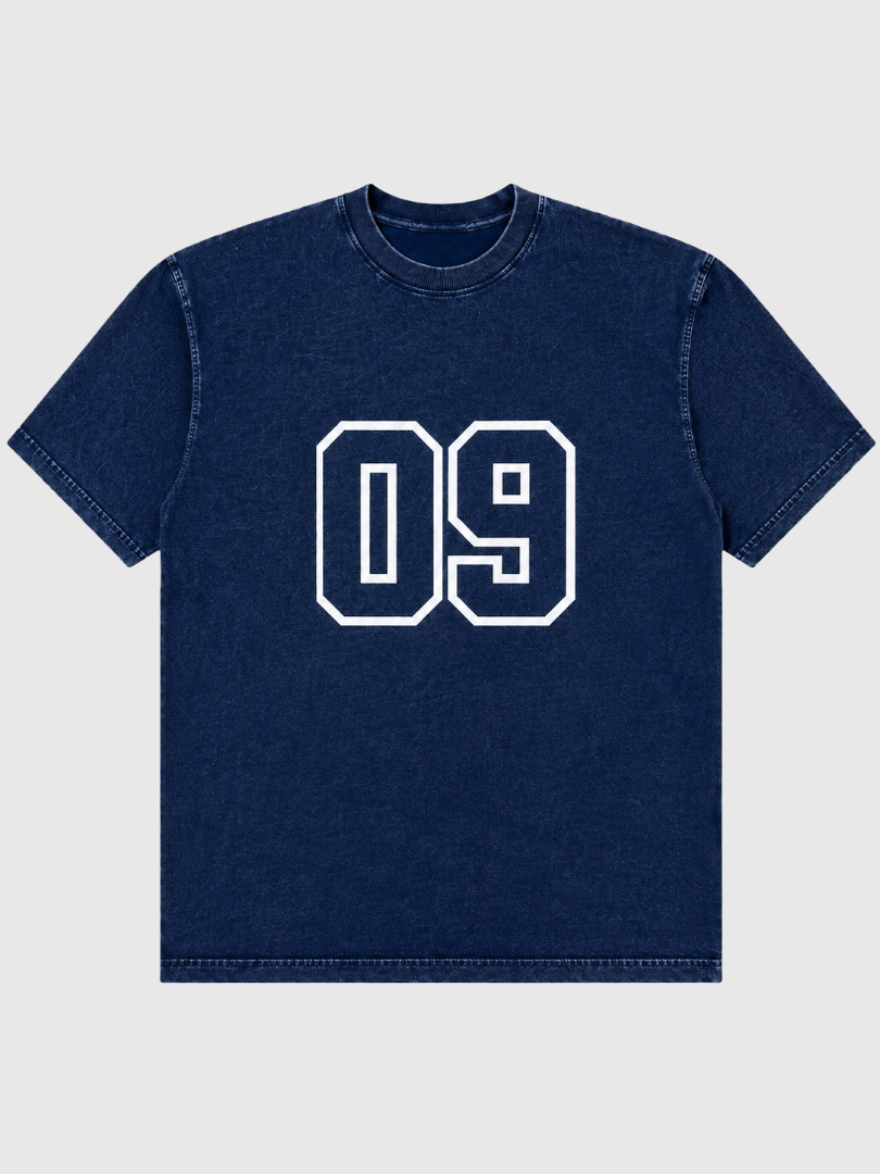 09 Oversized Acid Wash T-Shirt-Navy Blue