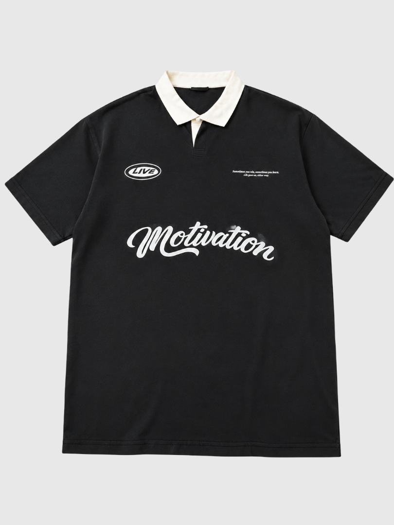 Motivation Polo T-Shirt -Black