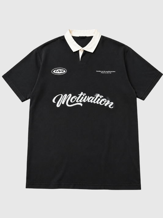 Motivation Polo T-Shirt -Black