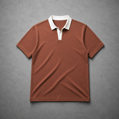 Johnny Collar Oversize Polo-Brown
