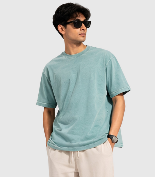 Acid Wash Oversized T-Shirt Mint Green