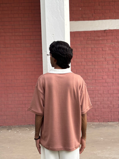 Johnny Collar Oversize Polo-Brown