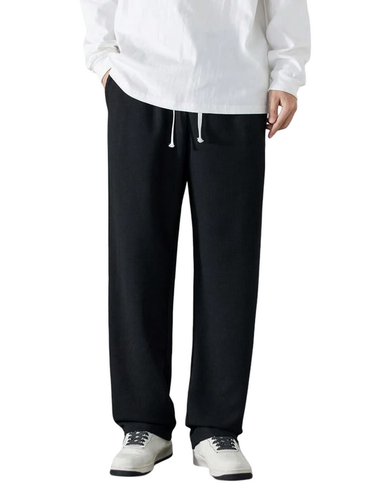 Black Relaxed Fit Straight-Leg Trouser
