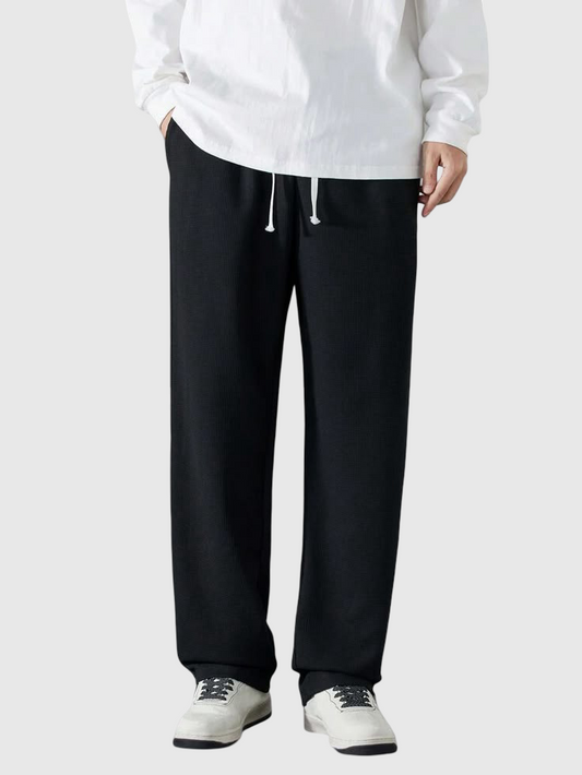 Black Relaxed Fit Straight-Leg Trouser