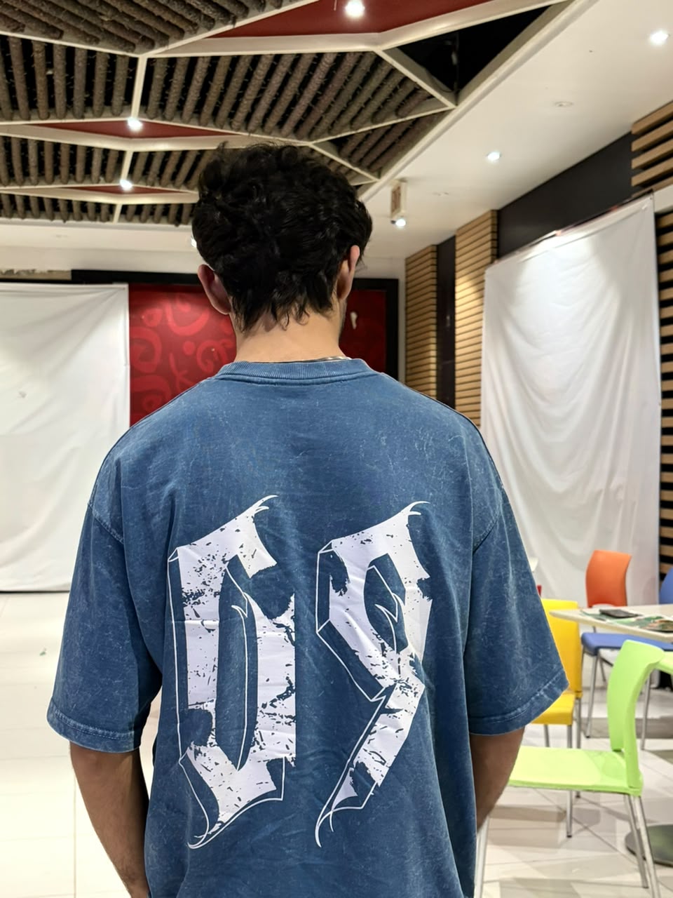 09 Oversized Acid Wash T-Shirt-Denim Blue