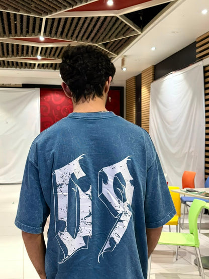 09 Oversized Acid Wash T-Shirt-Denim Blue