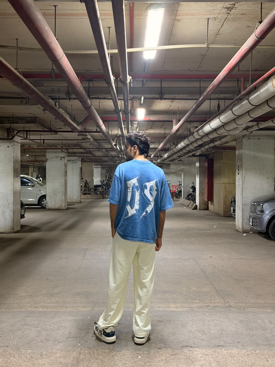 09 Oversized Acid Wash T-Shirt-Denim Blue