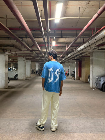 09 Oversized Acid Wash T-Shirt-Denim Blue